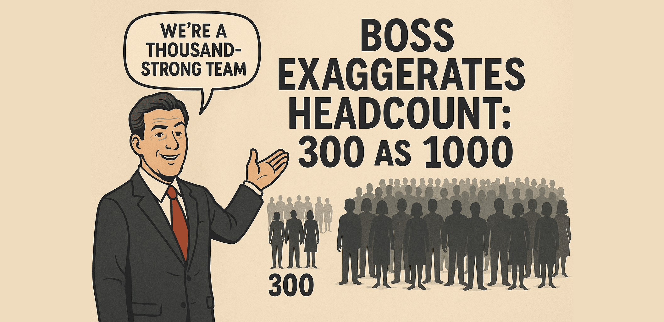 Boss Exaggerates Headcount 300 as 1000