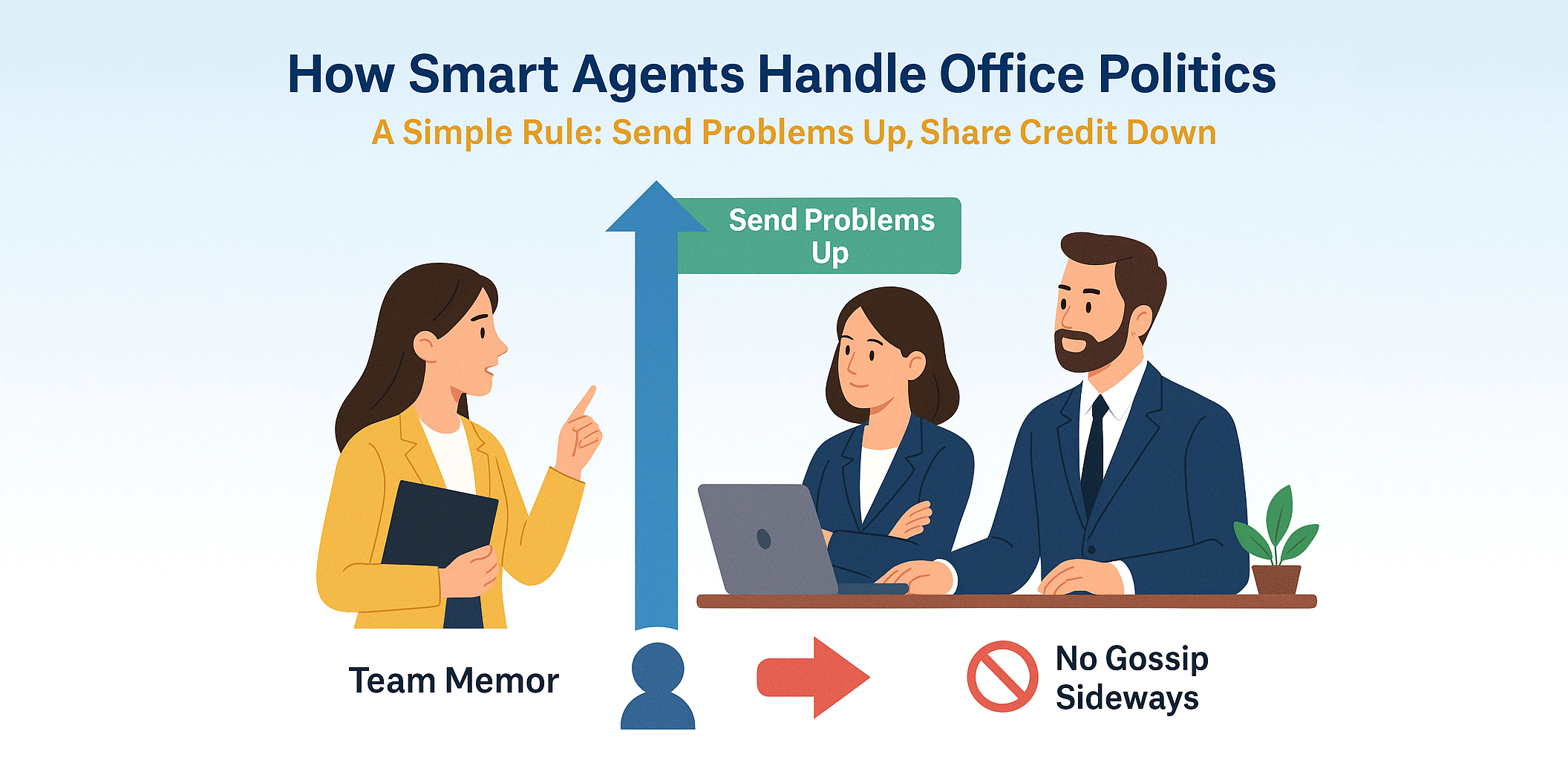 How Smart Agents Handle Office Politics Send Problems Up Share Credit Down