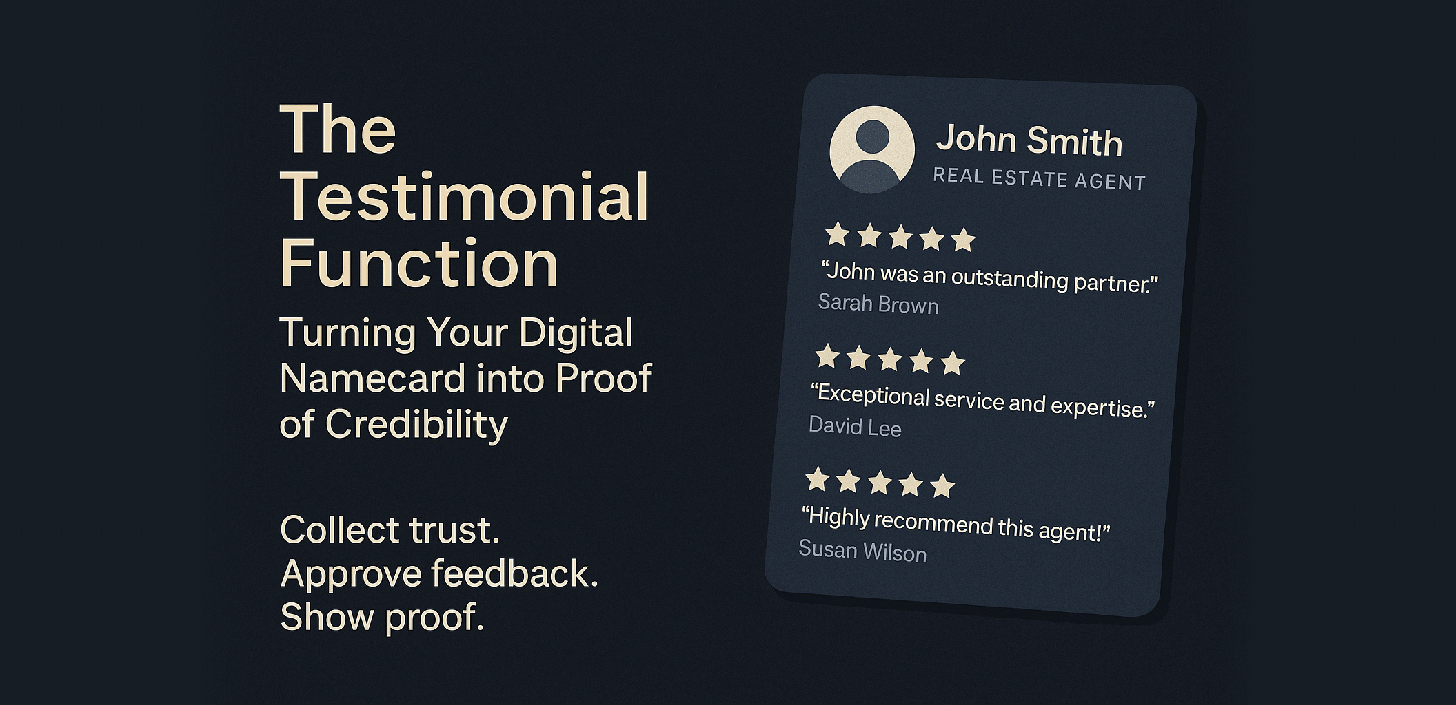 The Testimonial Function Turning Your Digital Namecard into Proof of Credibility