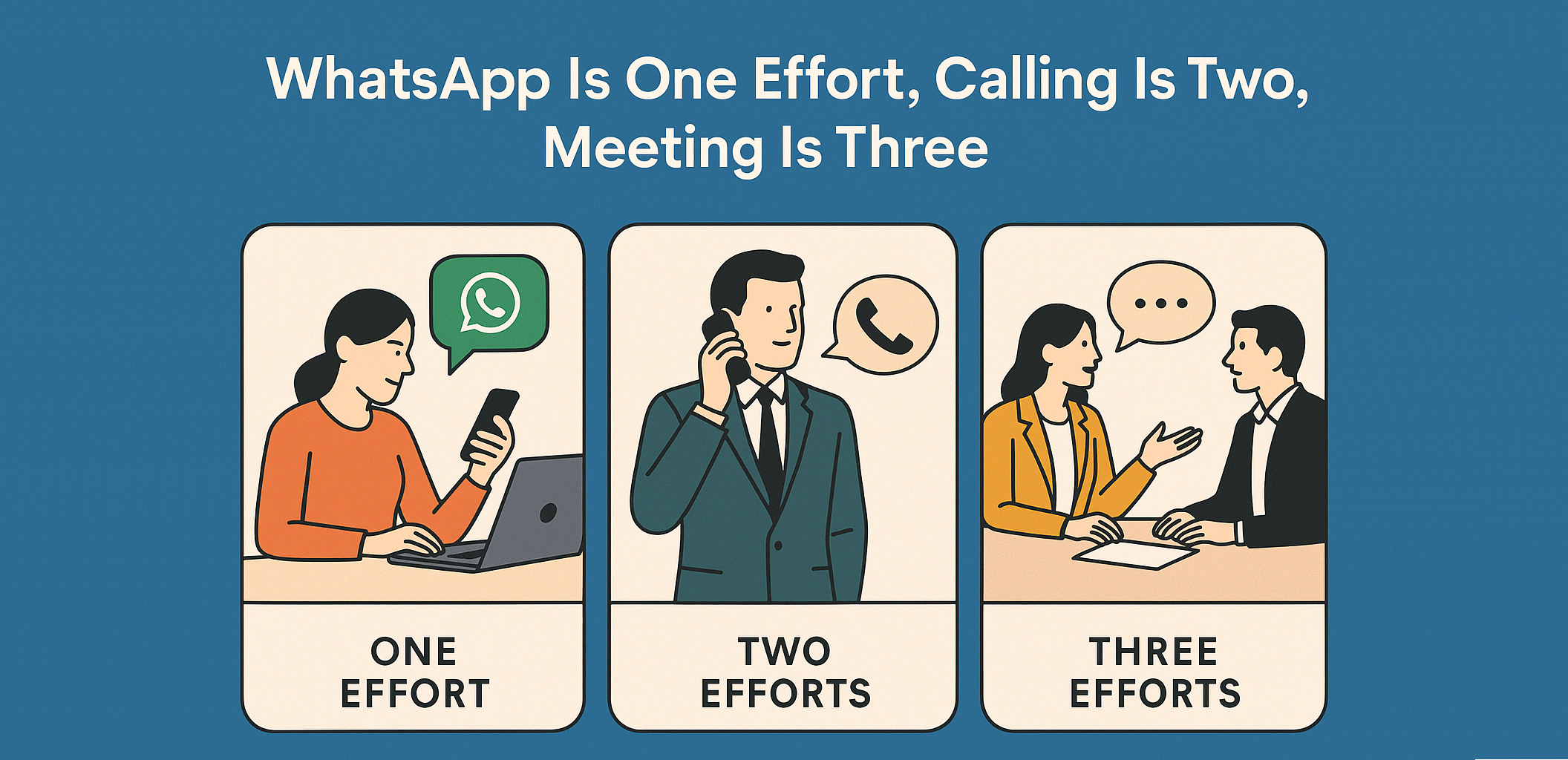 WhatsApp Is One Effort Calling Is Two Meeting Is- Three