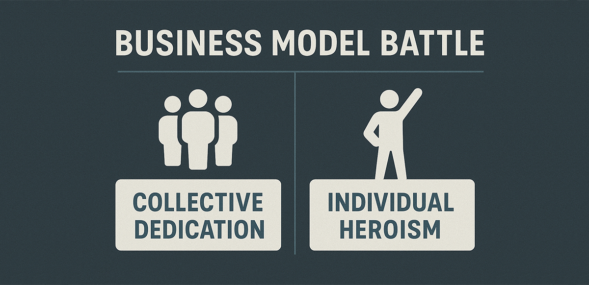 business-model-battle-collective-dedication-vs-individual-heroism