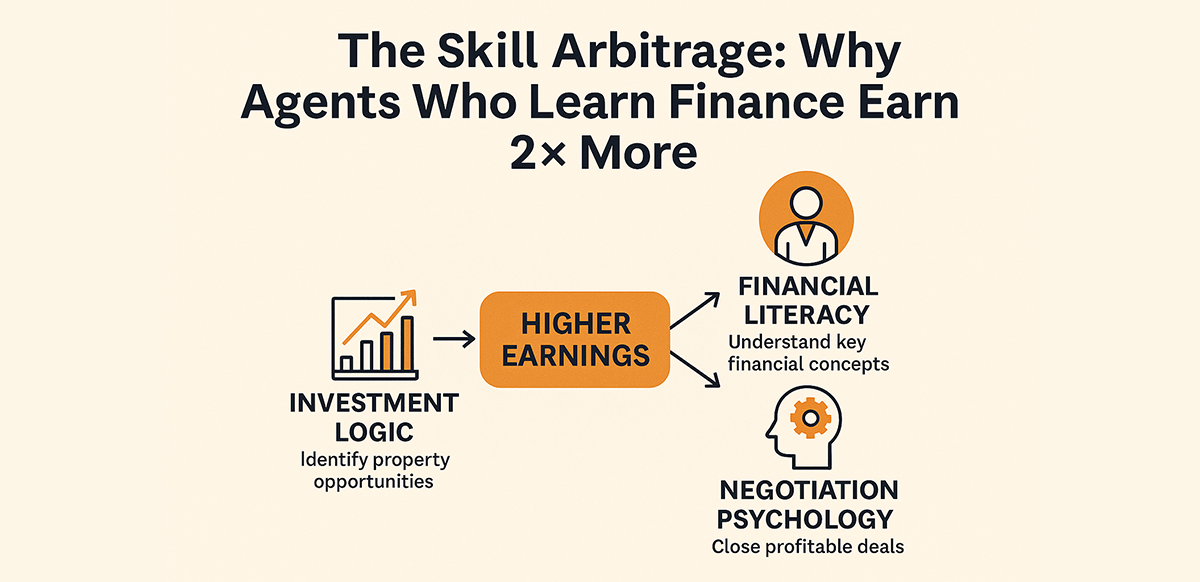 the skill arbitrage why agents who learn finance earn 2x more