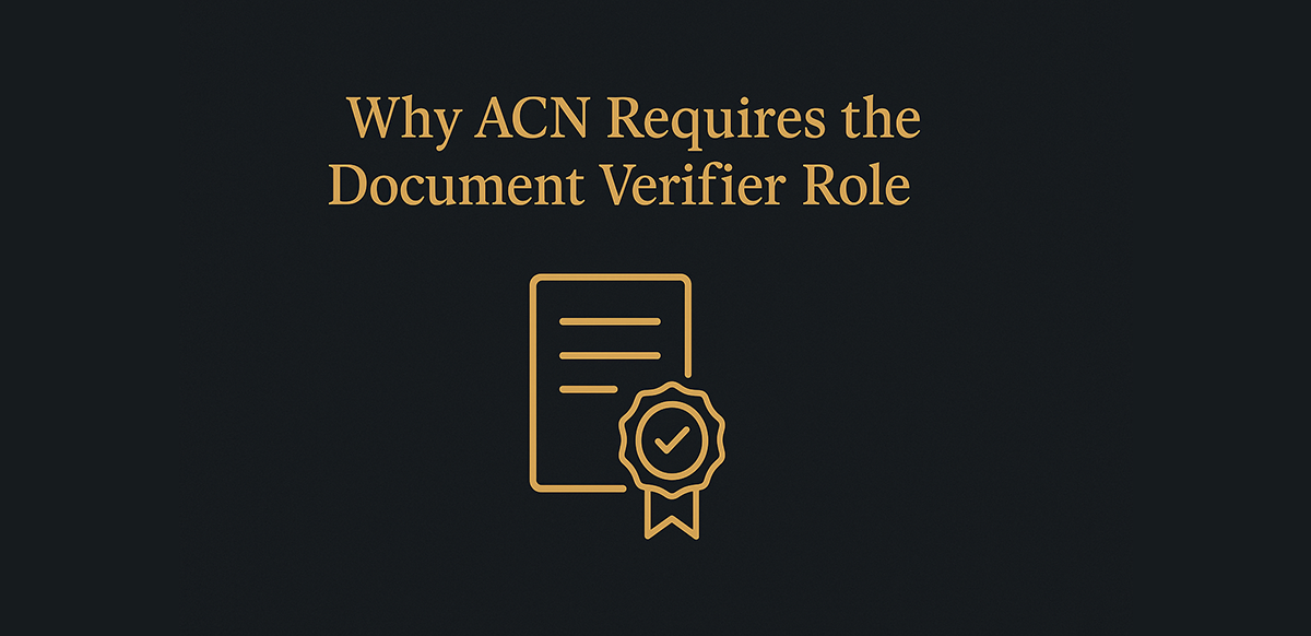 why acn requires the document verifier role