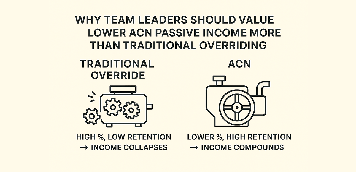 Why Team Leaders Should Value Lower ACN Passive Income Over Traditional Overriding